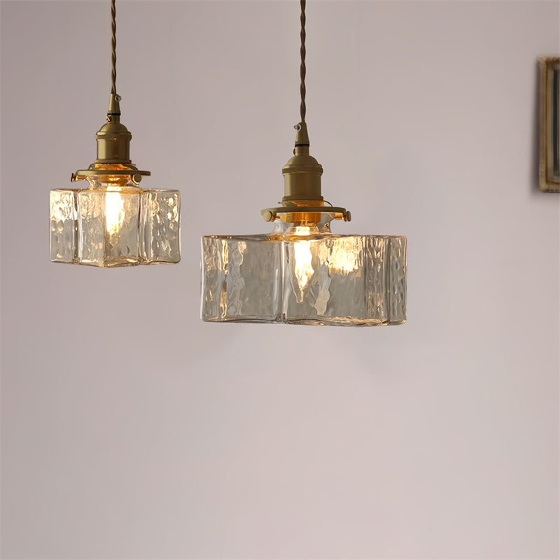 Retro Hammered Glass Pendant Light