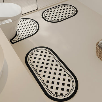 3PCS Absorbent Diatom Mud Bathroom Mat Set