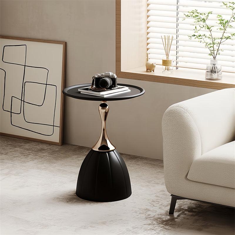 Slim Unique Small Round End Table