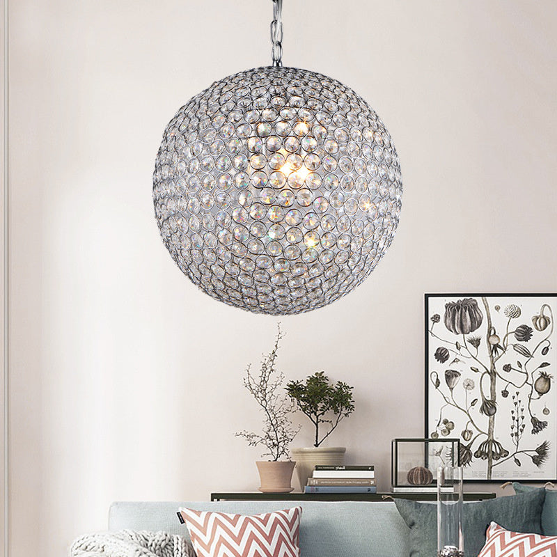 Round Ball Crystal Pendant Light