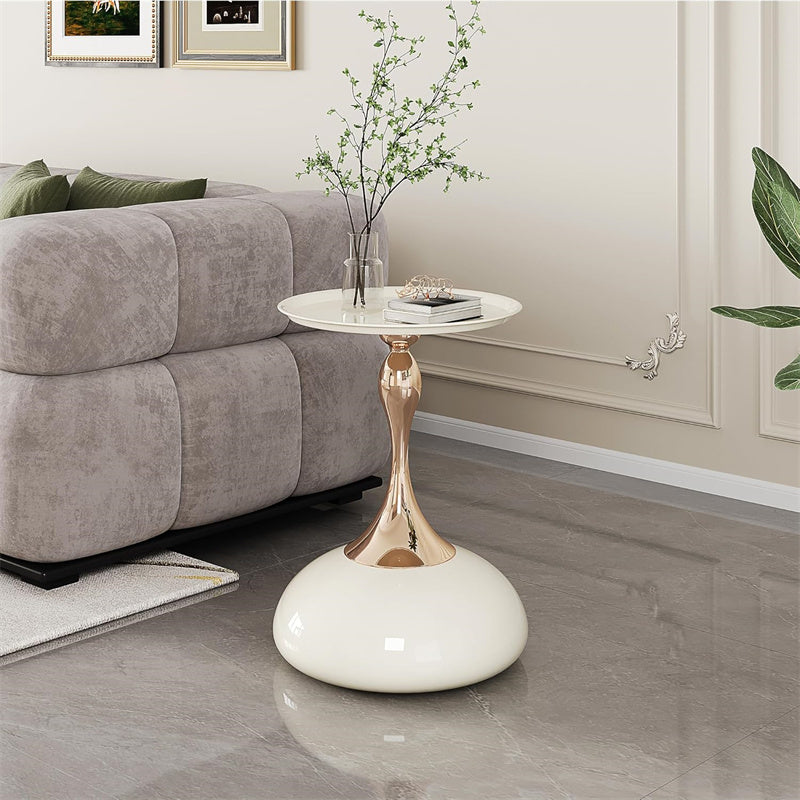 Slim Unique Small Round End Table