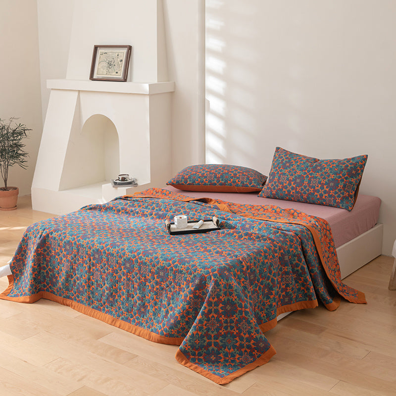 Boho Soft Breathable Reversible Cotton Quilt Blanket