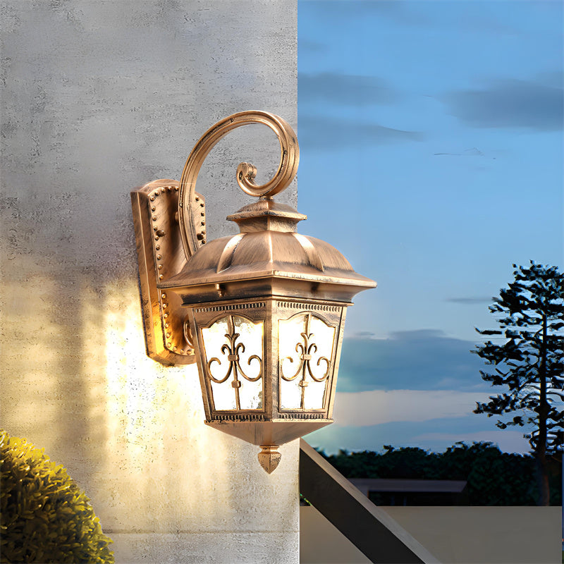 Bronze Waterproof Outdoor Wall Light LED Glass