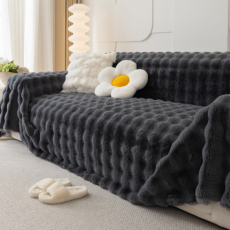 Non-Slip Faux Rabbit Fur Sofa Covers