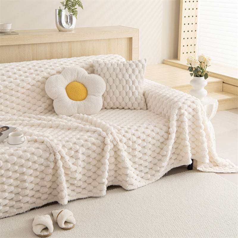Thick Faux Rabbit Fur Sofa Cover Throw Blanket