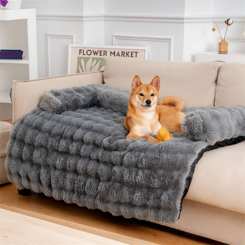 Calming Plush Dog Bed for Sofa