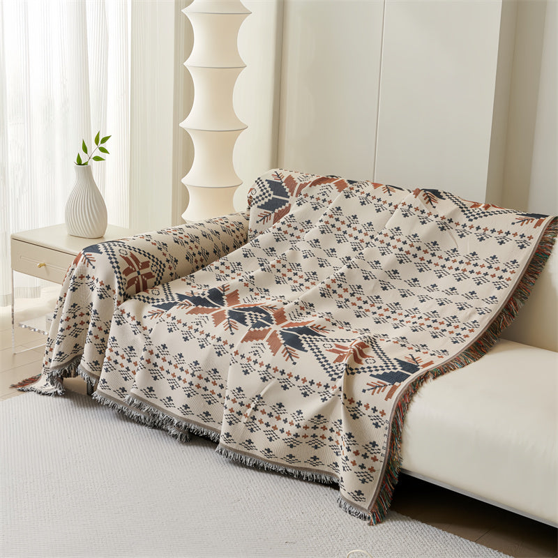 Boho Style Double-Sided Sofa Cover Anti-Scratch