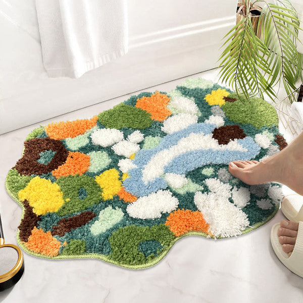 3D Irregular Moss Bath Rug, 20x32 Inch Bathroom Rugs Non Slip Bath Mat ...