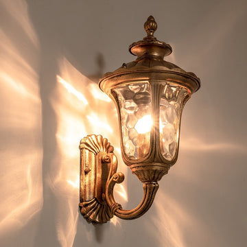 Waterproof Bronze Outdoor Wall Light with Glass Shame