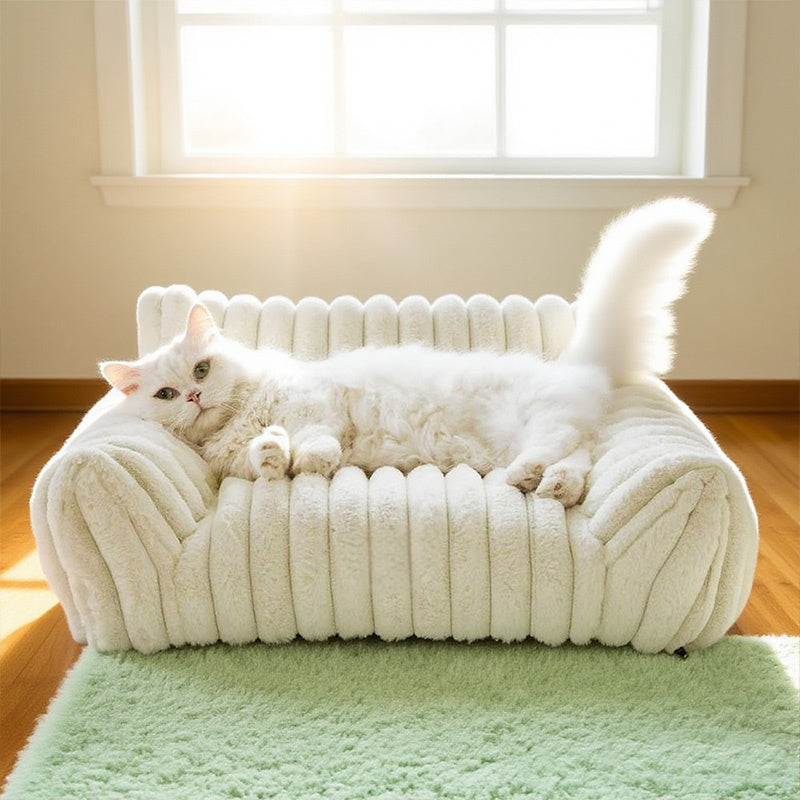 Calming Cat Couch Bed with Non-Slip Bottom