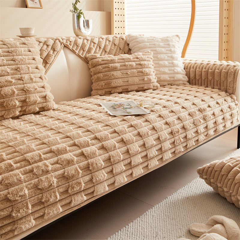 Fluffy Plush Furniture Protector Sofa Cover