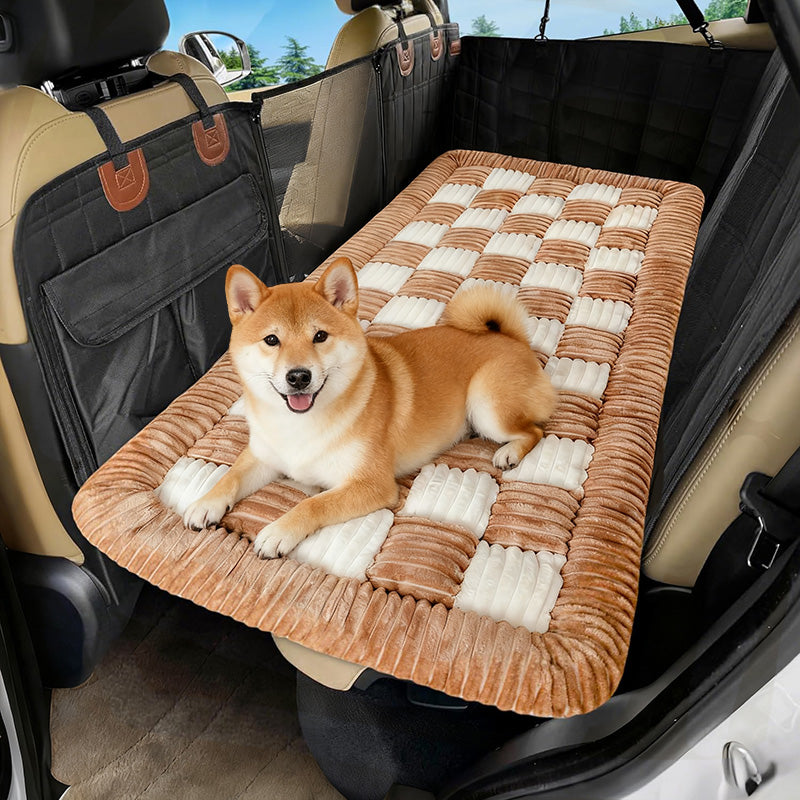 Plush Dog Bed Mat for Car Backseat Extender