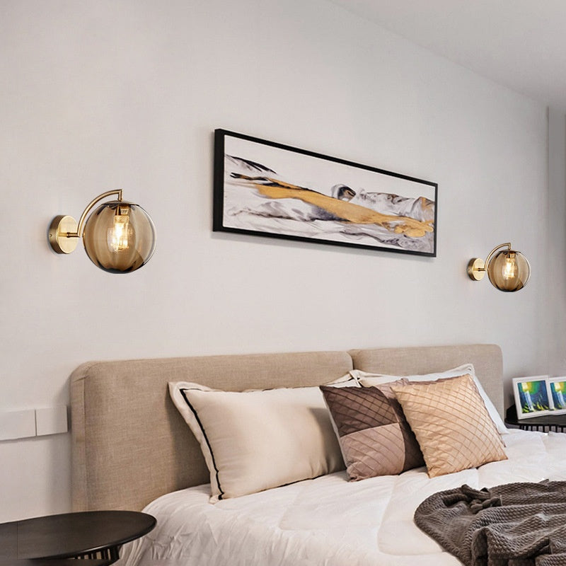 LED Ball Glass Wall Light Fixture for Stylish Interior Illumination