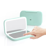 1X/5X Double-Side Travel Makeup Mirror with 3 Color Lights