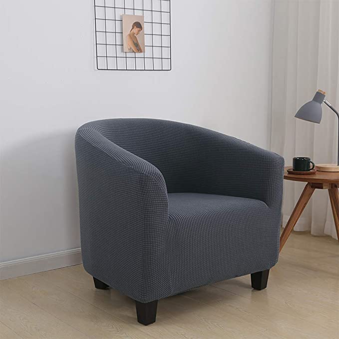 High Stretch 1-Piece Jacquard Club Chair Cover for Living Room