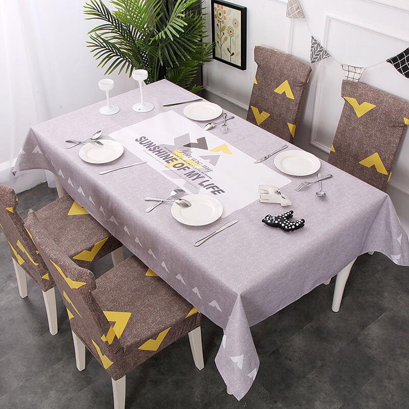 Rectangle Removable Washable Dinner Chair Covers And Tablecloth Sets