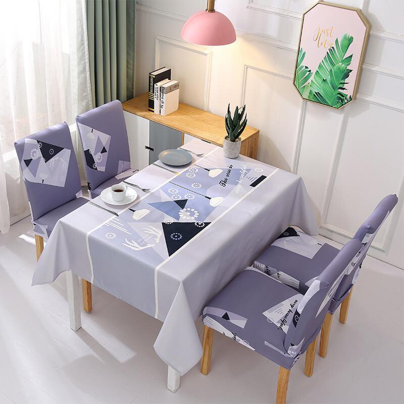 Rectangle Removable Washable Dinner Chair Covers And Tablecloth Sets