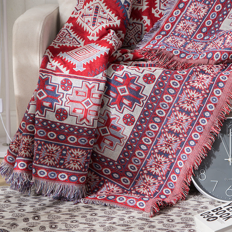 Bohemian Knitted Throw Blankets for Sofa