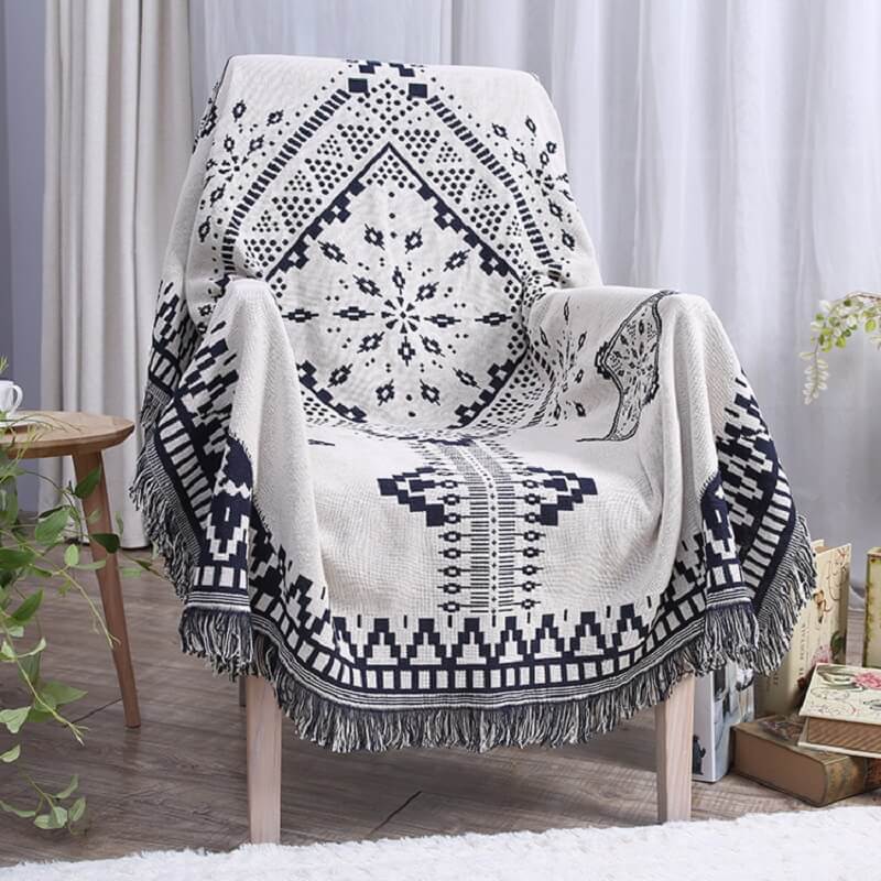 Bohemian Knitted Throw Blankets for Sofa