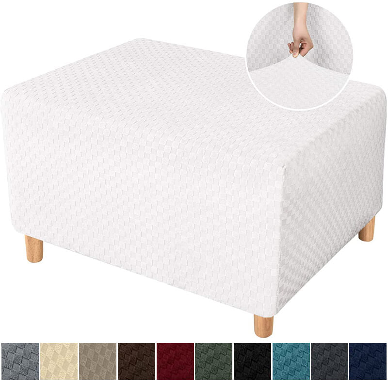 Square Jacquard Rectangle Ottoman Cover