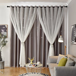 Double Layers Star Hollow Out Blackout Curtains
