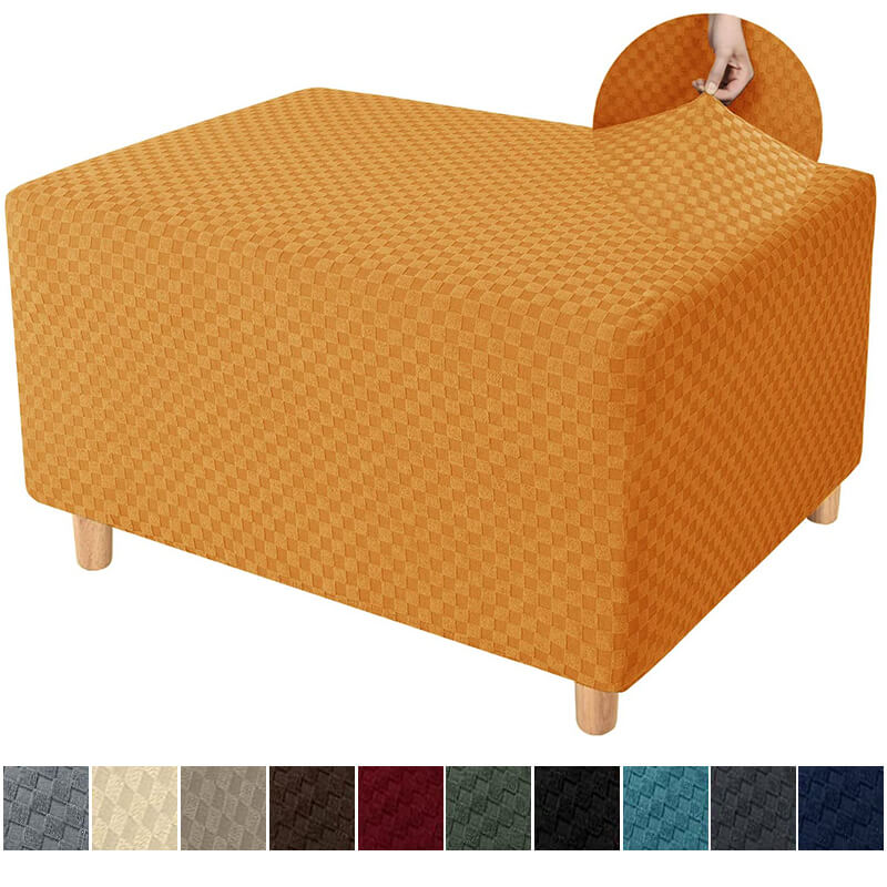 Square Jacquard Rectangle Ottoman Cover