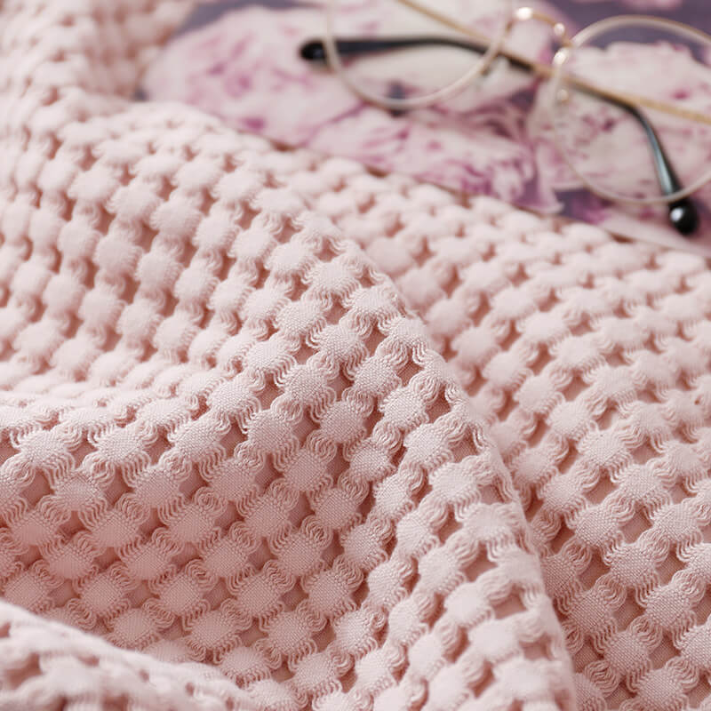 Cotton Waffle Bed Throw Blankets