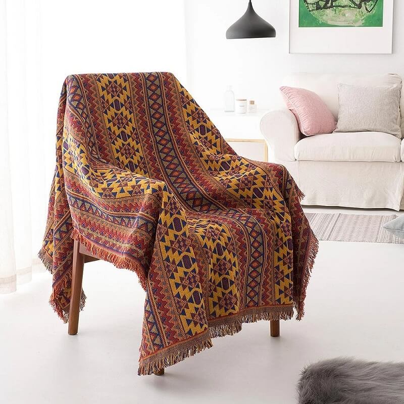 Bohemian Knitted Throw Blankets for Sofa