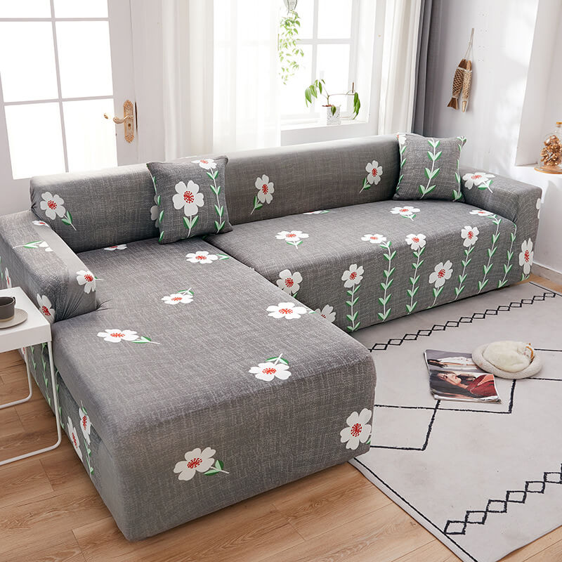 Stretch Printed Corner Sofa Cover| 20 Colors