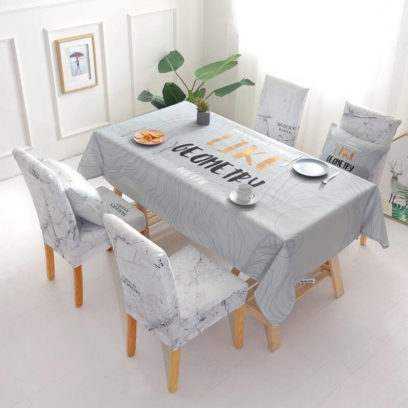 Rectangle Removable Washable Dinner Chair Covers And Tablecloth Sets