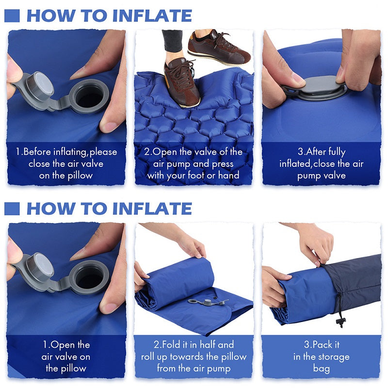 Inflatable Camping Mat with Pillow