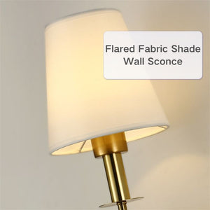 Set of 2 Wall Sconces with White Fabric Shade