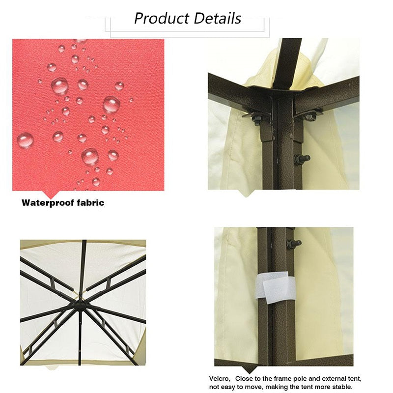 10x10 Gazebo Replacement Canopy Top Cover, 2Tier Waterproof Grill