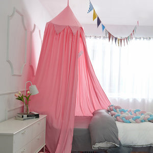 Kids Bed Canopy with Frills, Round Dome Princess Bed Tent Canopy