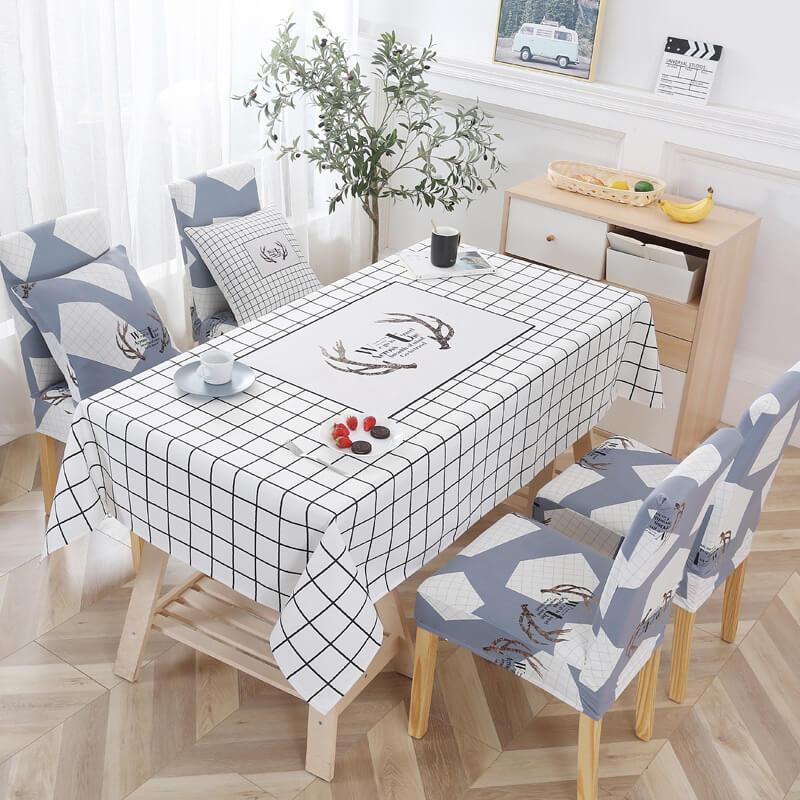 Rectangle Removable Washable Dinner Chair Covers And Tablecloth Sets