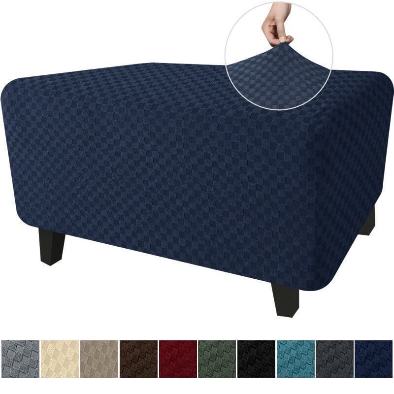 Square Jacquard Rectangle Ottoman Cover