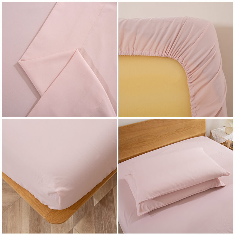 4 Pcs Cotton Bed Fitted Sheet Set- Full Size