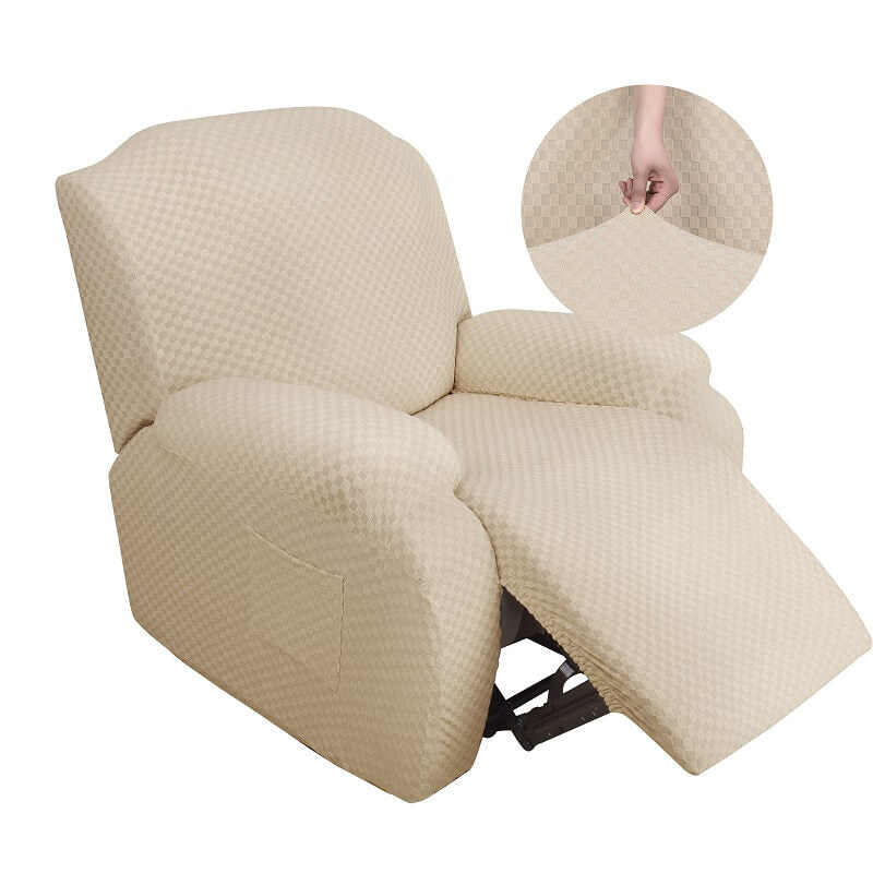 Stretch Square Jacquard Recliner Chair Cover 4 Pieces