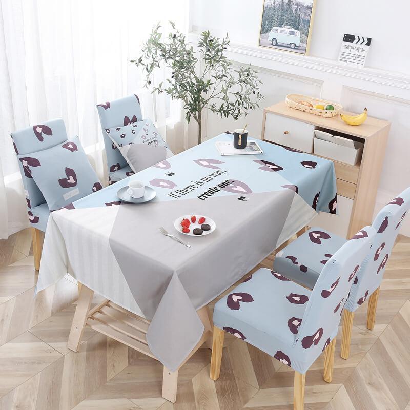 Rectangle Removable Washable Dinner Chair Covers And Tablecloth Sets