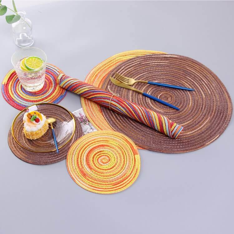 6 Pieces Round Placemats for Table