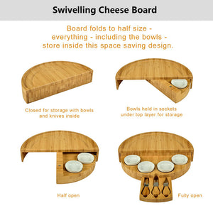 Swivelling Cheese Board and Knife Set