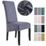 Suede Short Plush XL Size Dining Chair Cover