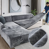 Thick Velvet Plush Sectional Corner Sofa Covers