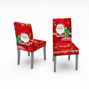 Christmas Waterproof Dust-Proof Tablecloth Covers And Stretchable Chair Covers