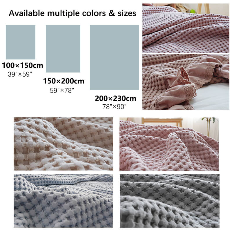 Cotton Waffle Bed Throw Blankets