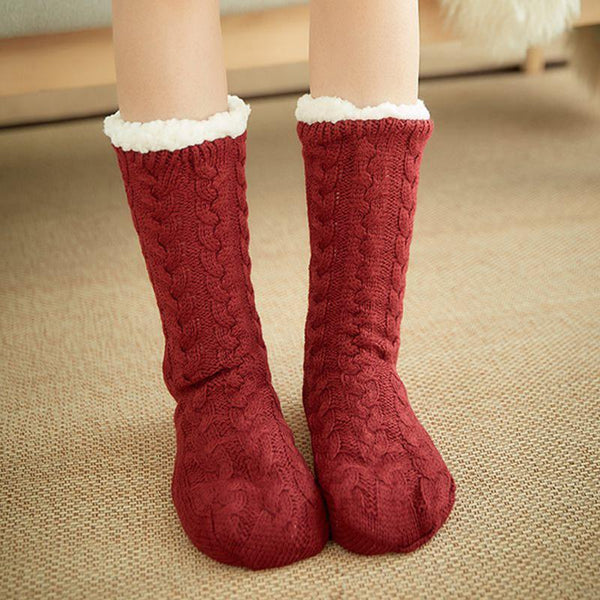 Cozy Winter Sock Booties For Women Ultra Soft Plush Fleece Lined Non Skid Grippy Soles Indoor Outdoor Comfort