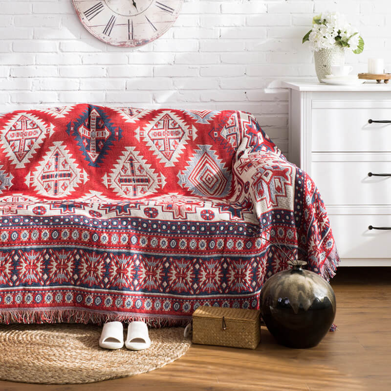 Bohemian Knitted Throw Blankets for Sofa