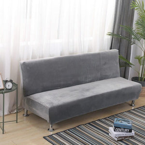 Velvet Stretch Armless Sofa Slipcover