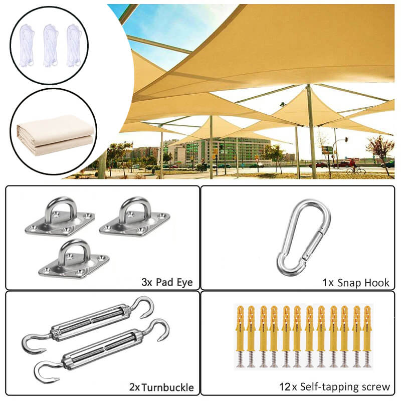 Waterproof Triangle Sun Shade Sail for Outdoor Patio