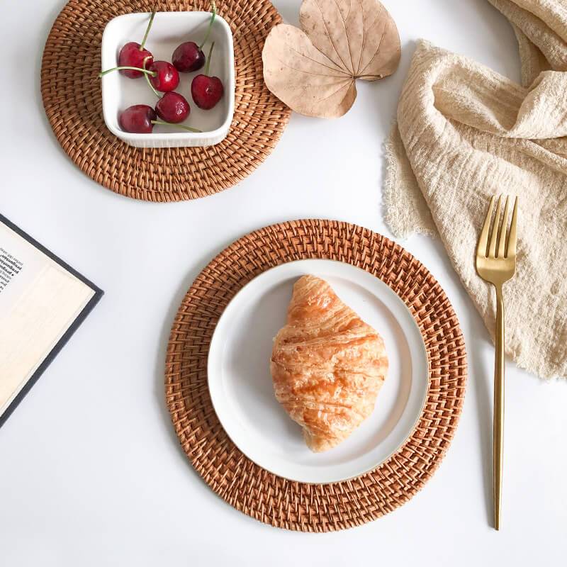 Rattan Round Placemats Set of 4